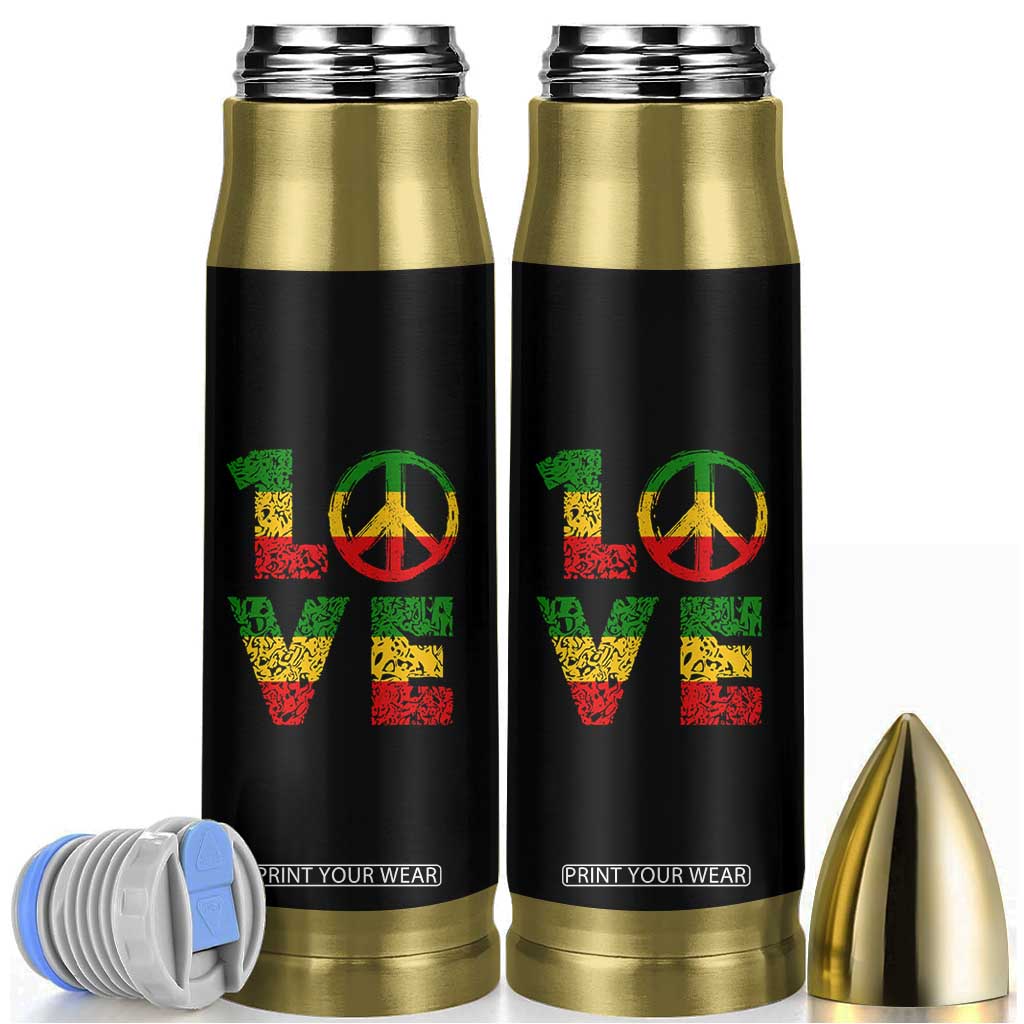 One Love Jamaica Bullet Tumbler Reggae Music Peace Sign Rastafarian TS11 Black Print Your Wear