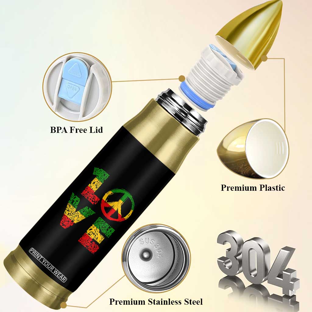 One Love Jamaica Bullet Tumbler Reggae Music Peace Sign Rastafarian TS11 Print Your Wear