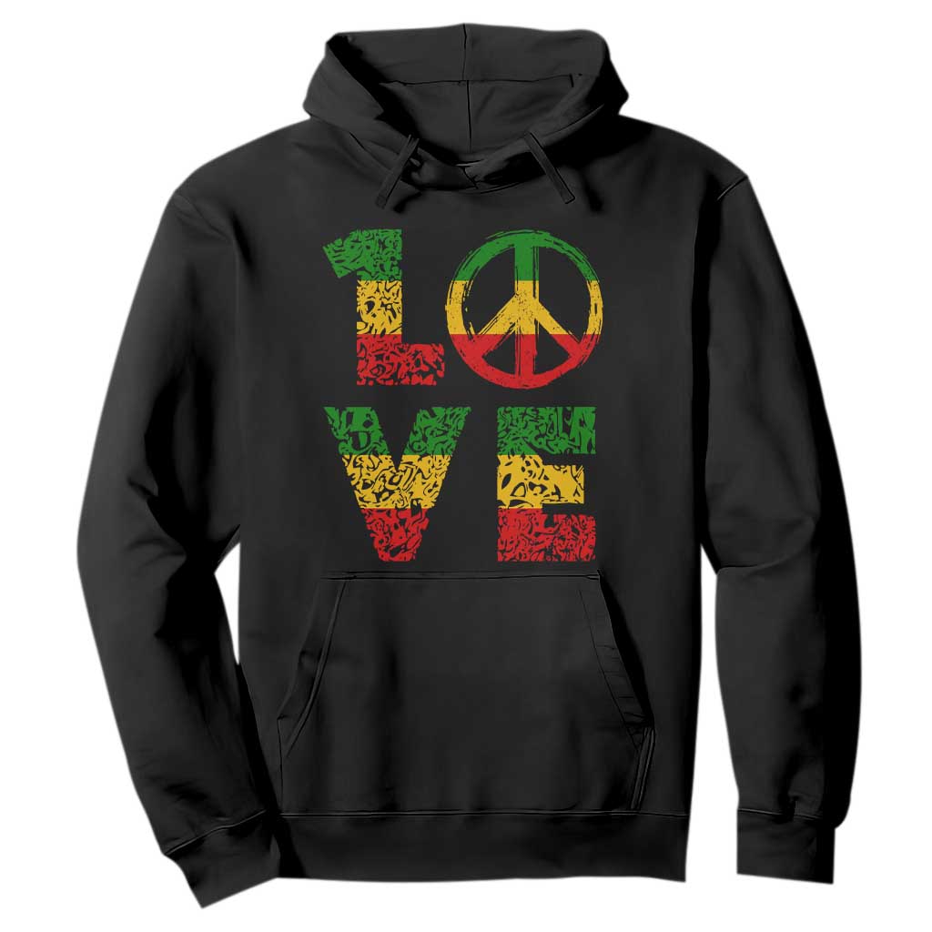 One Love Jamaica Hoodie Reggae Music Peace Sign Rastafarian TS11 Black Print Your Wear
