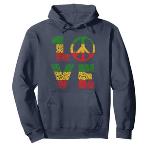 One Love Jamaica Hoodie Reggae Music Peace Sign Rastafarian TS11 Navy Print Your Wear