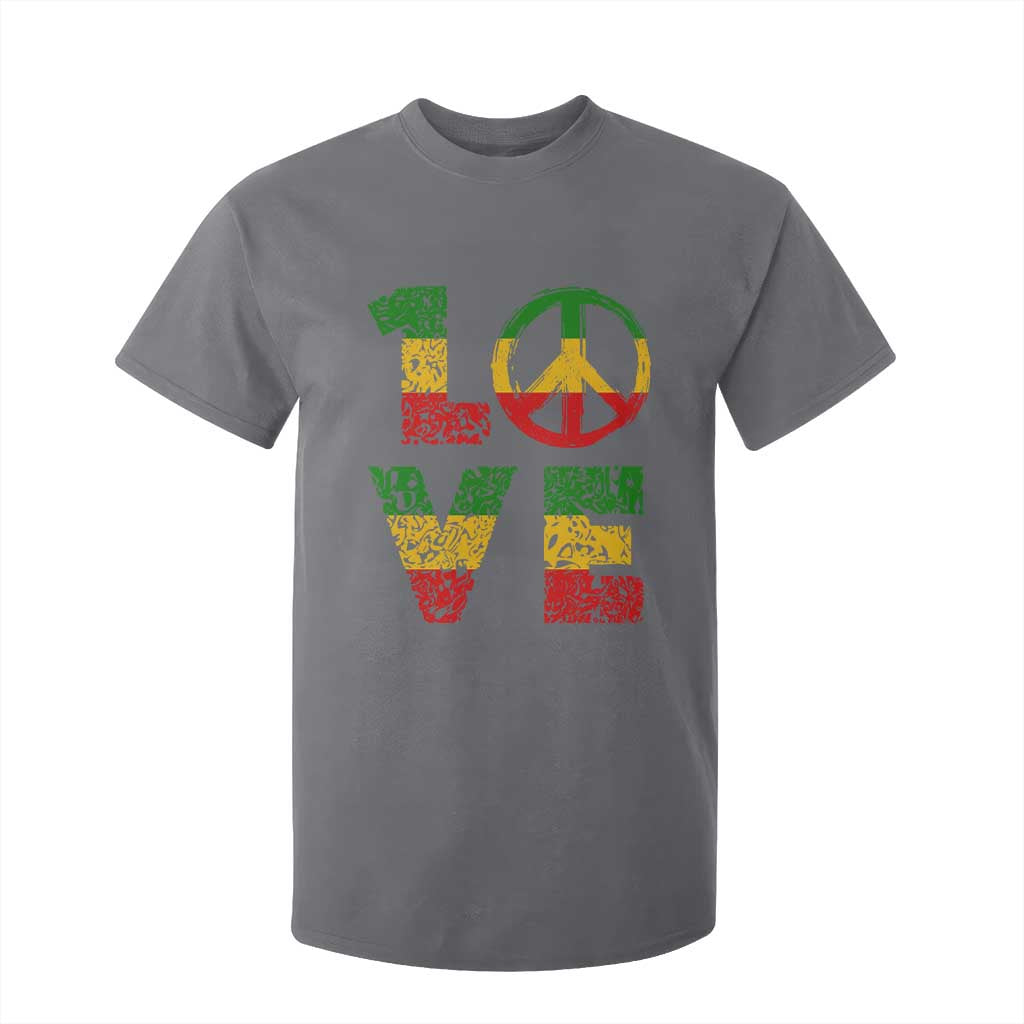 One Love Jamaica T Shirt For Kid Reggae Music Peace Sign Rastafarian TS11 Charcoal Print Your Wear