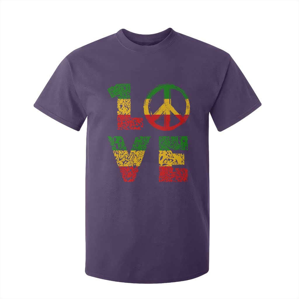 One Love Jamaica T Shirt For Kid Reggae Music Peace Sign Rastafarian TS11 Purple Print Your Wear