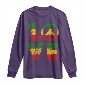 One Love Jamaica Long Sleeve Shirt Reggae Music Peace Sign Rastafarian TS11 Purple Print Your Wear
