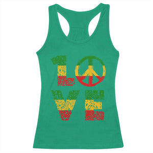 One Love Jamaica Racerback Tank Top Reggae Music Peace Sign Rastafarian TS11 Irish Green Print Your Wear