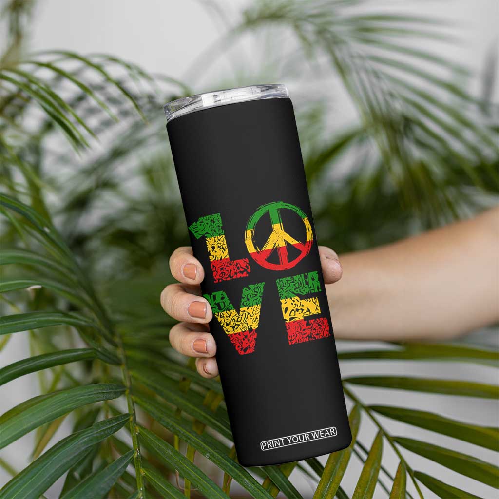One Love Jamaica Skinny Tumbler Reggae Music Peace Sign Rastafarian TS11 Print Your Wear