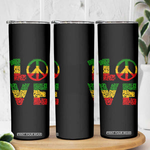 One Love Jamaica Skinny Tumbler Reggae Music Peace Sign Rastafarian TS11 Print Your Wear