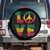 One Love Jamaica Spare Tire Cover Reggae Music Peace Sign Rastafarian TS11 No hole Black Print Your Wear