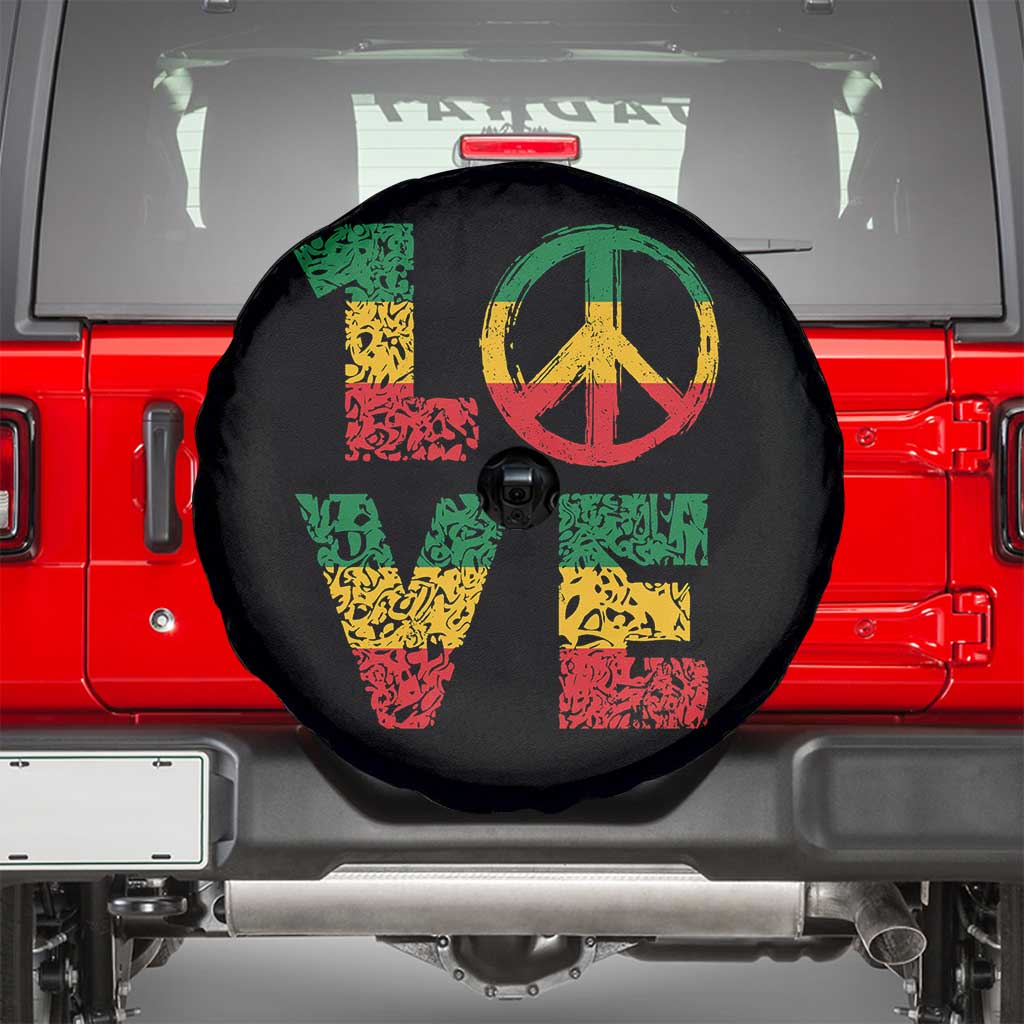 One Love Jamaica Spare Tire Cover Reggae Music Peace Sign Rastafarian TS11 Black Print Your Wear