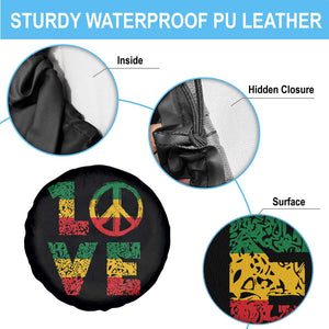 One Love Jamaica Spare Tire Cover Reggae Music Peace Sign Rastafarian TS11 Print Your Wear
