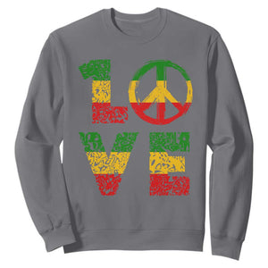 One Love Jamaica Sweatshirt Reggae Music Peace Sign Rastafarian TS11 Charcoal Print Your Wear