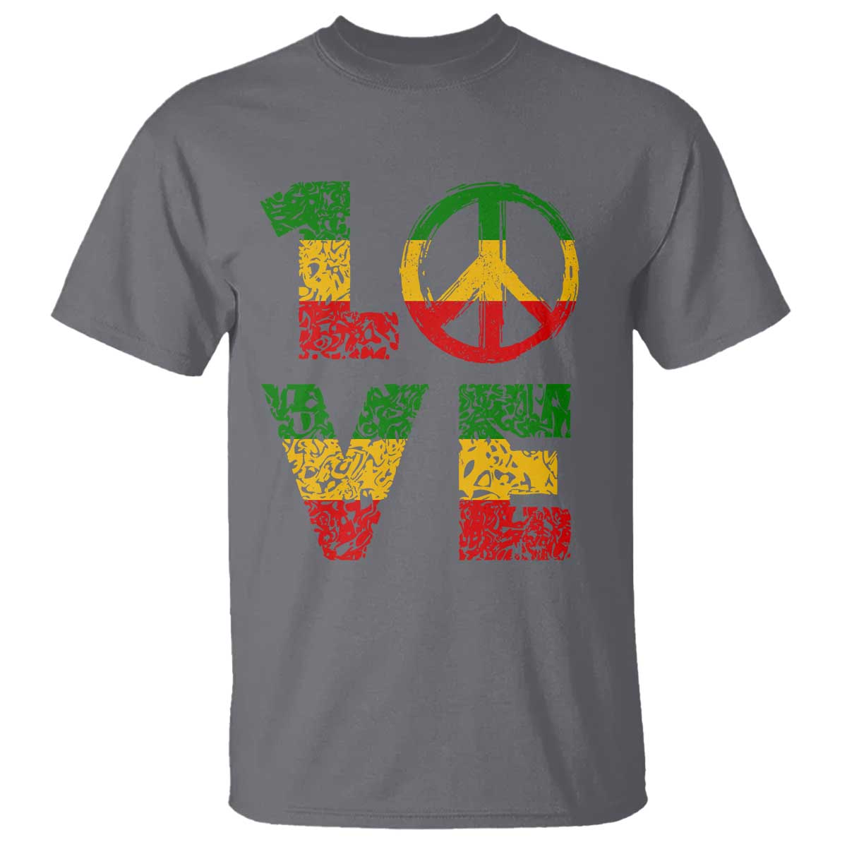 One Love Jamaica T Shirt Reggae Music Peace Sign Rastafarian TS11 Charcoal Print Your Wear