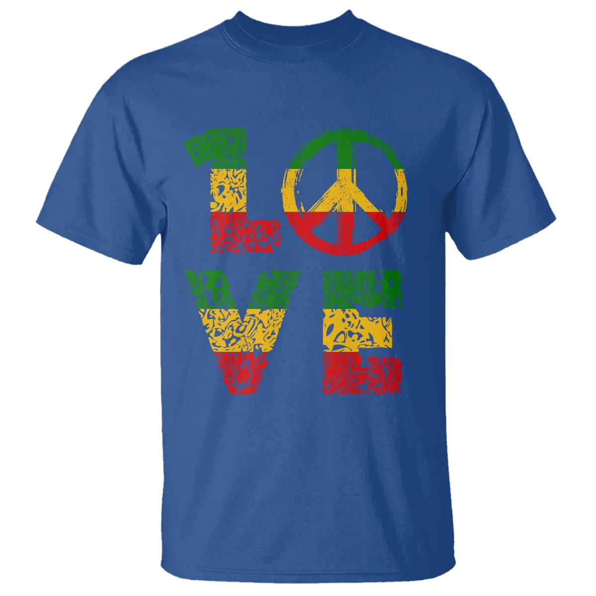 One Love Jamaica T Shirt Reggae Music Peace Sign Rastafarian TS11 Royal Blue Print Your Wear