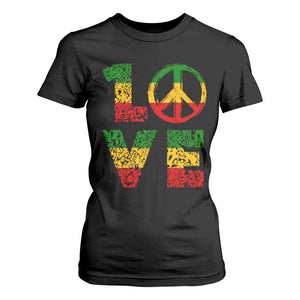 One Love Jamaica T Shirt For Women Reggae Music Peace Sign Rastafarian TS11 Black Print Your Wear