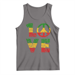 One Love Jamaica Tank Top Reggae Music Peace Sign Rastafarian TS11 Deep Heather Print Your Wear