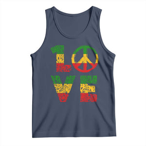 One Love Jamaica Tank Top Reggae Music Peace Sign Rastafarian TS11 Navy Print Your Wear