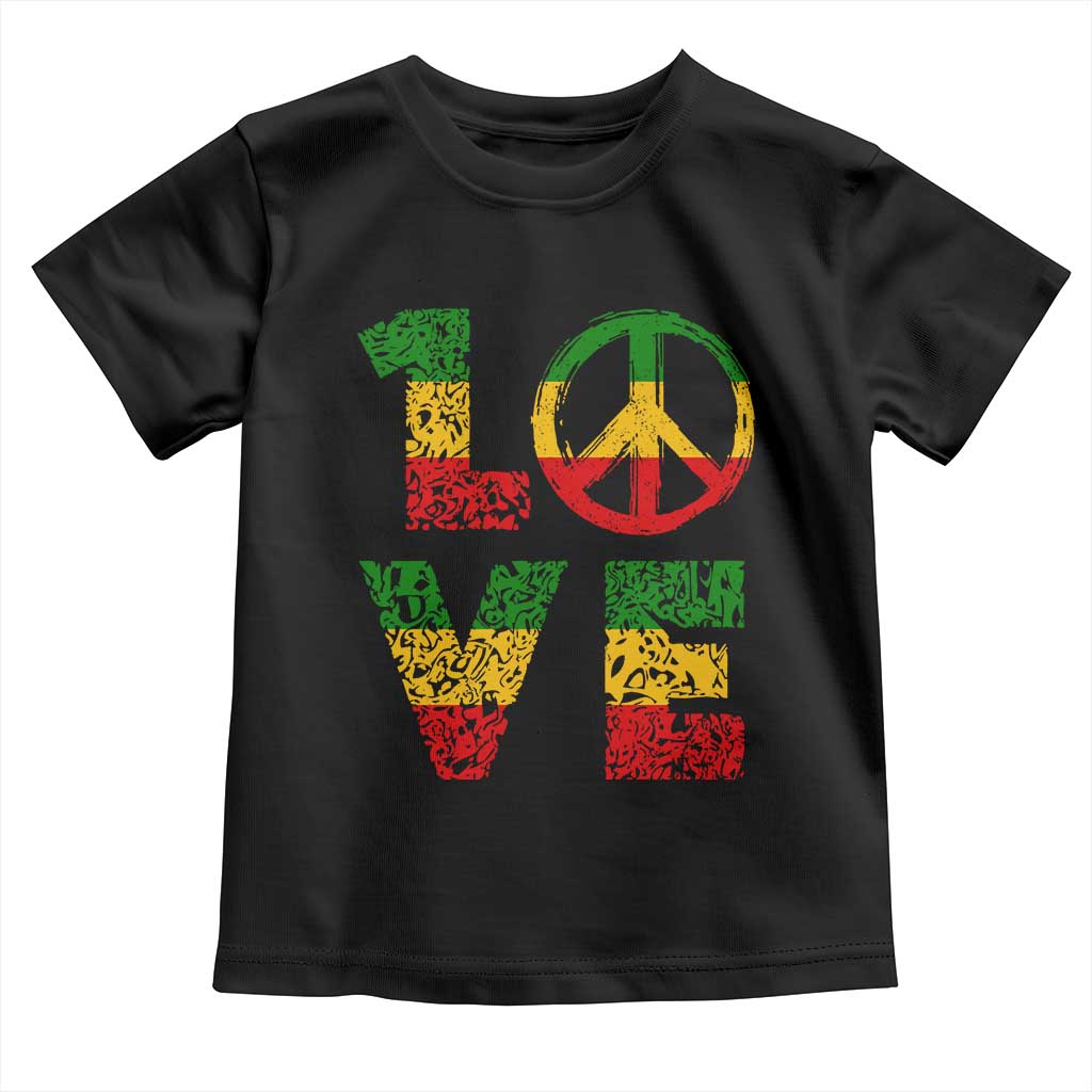 One Love Jamaica Toddler T Shirt Reggae Music Peace Sign Rastafarian TS11 Black Print Your Wear