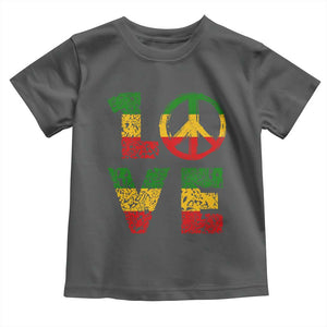 One Love Jamaica Toddler T Shirt Reggae Music Peace Sign Rastafarian TS11 Dark Heather Print Your Wear