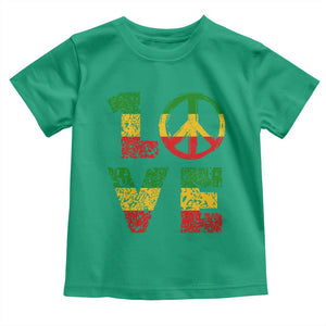 One Love Jamaica Toddler T Shirt Reggae Music Peace Sign Rastafarian TS11 Irish Green Print Your Wear