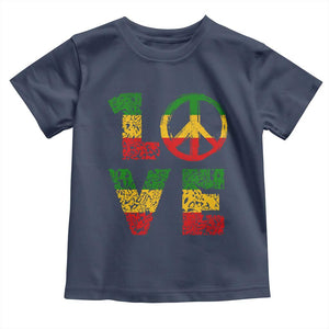 One Love Jamaica Toddler T Shirt Reggae Music Peace Sign Rastafarian TS11 Navy Print Your Wear