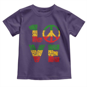 One Love Jamaica Toddler T Shirt Reggae Music Peace Sign Rastafarian TS11 Purple Print Your Wear