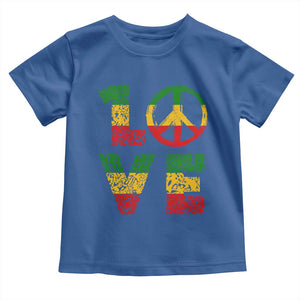 One Love Jamaica Toddler T Shirt Reggae Music Peace Sign Rastafarian TS11 Royal Blue Print Your Wear