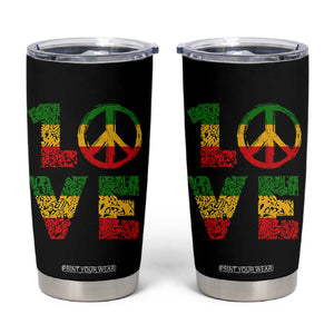 One Love Jamaica Tumbler Cup Reggae Music Peace Sign Rastafarian TS11 Black Print Your Wear