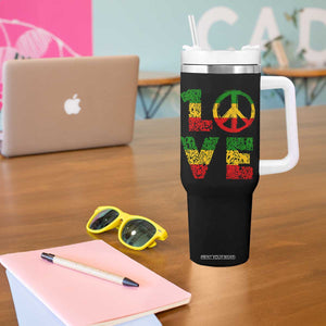 One Love Jamaica Tumbler With Handle Reggae Music Peace Sign Rastafarian TS11 Print Your Wear