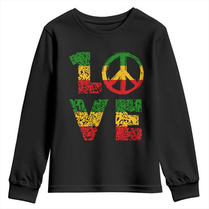 One Love Jamaica Youth Sweatshirt Reggae Music Peace Sign Rastafarian TS11 Black Print Your Wear