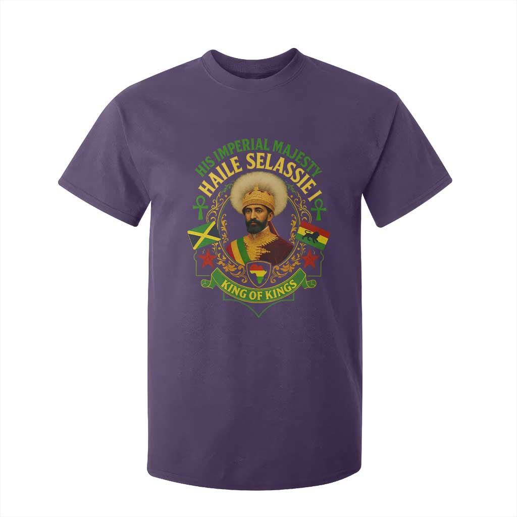 Haile Selassie T Shirt For Kid King Of Kings His Imperial Majesty Rastafari Flag TS11 Purple Print Your Wear