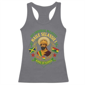 Haile Selassie Racerback Tank Top King Of Kings His Imperial Majesty Rastafari Flag TS11 Charcoal Print Your Wear