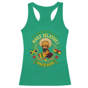 Haile Selassie Racerback Tank Top King Of Kings His Imperial Majesty Rastafari Flag TS11 Irish Green Print Your Wear