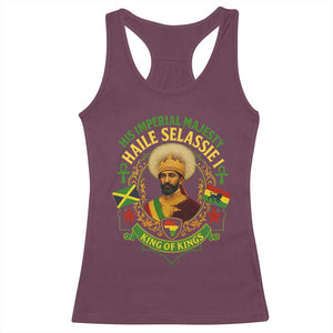 Haile Selassie Racerback Tank Top King Of Kings His Imperial Majesty Rastafari Flag TS11 Maroon Print Your Wear