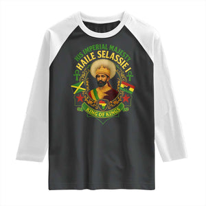 Haile Selassie Raglan Shirt King Of Kings His Imperial Majesty Rastafari Flag TS11 Black White Print Your Wear