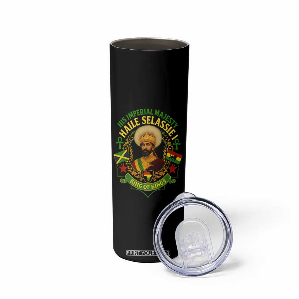 Haile Selassie Skinny Tumbler King Of Kings His Imperial Majesty Rastafari Flag TS11 Print Your Wear