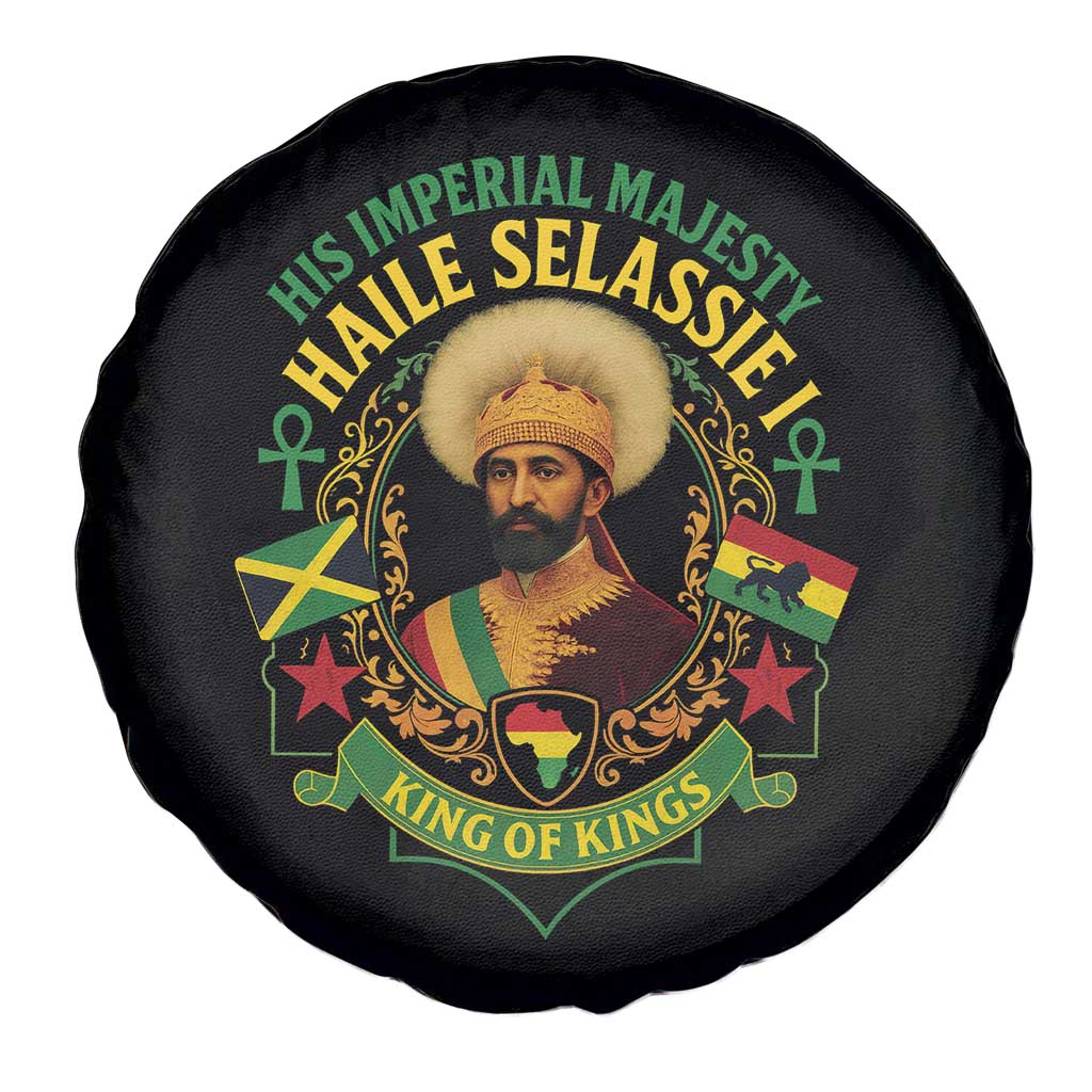 Haile Selassie Spare Tire Cover King Of Kings His Imperial Majesty Rastafari Flag TS11 Print Your Wear
