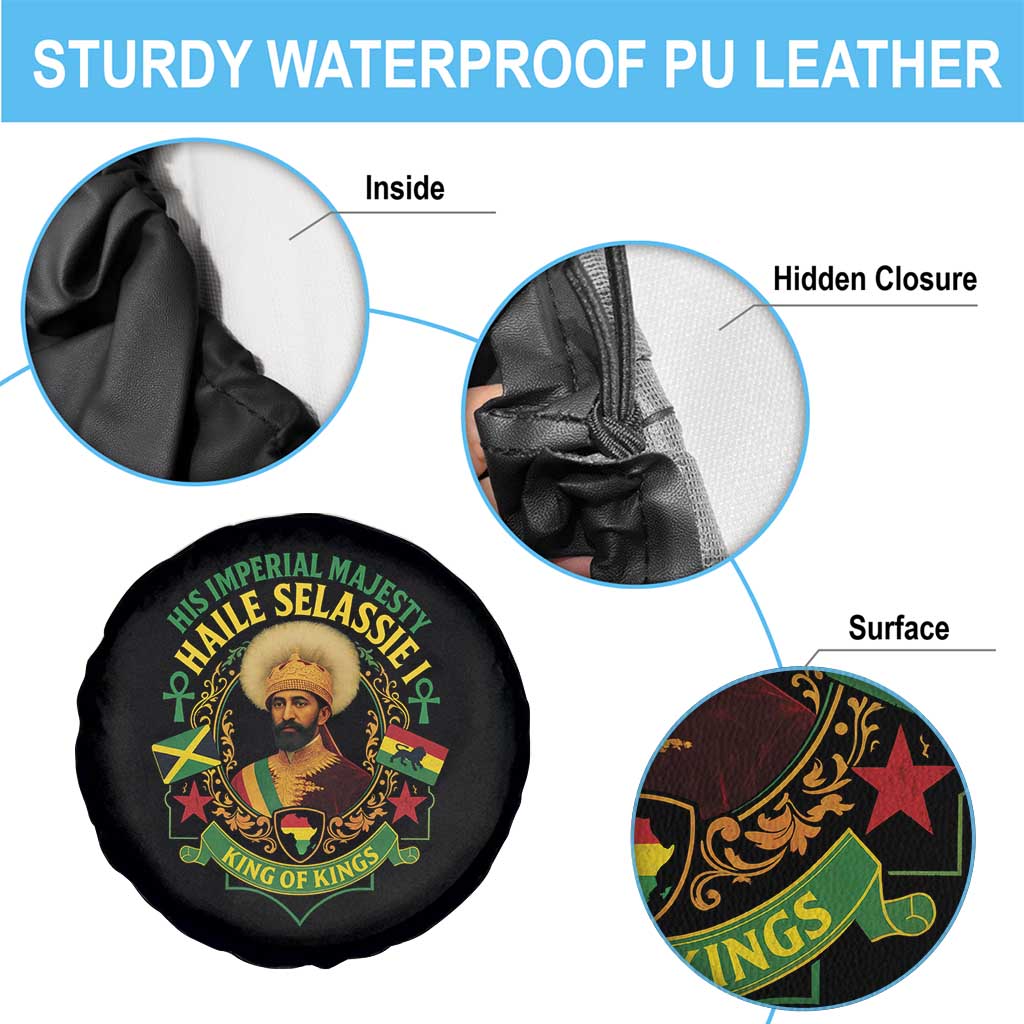 Haile Selassie Spare Tire Cover King Of Kings His Imperial Majesty Rastafari Flag TS11 Print Your Wear