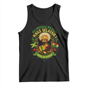 Haile Selassie Tank Top King Of Kings His Imperial Majesty Rastafari Flag TS11 Black Print Your Wear