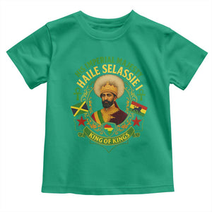 Haile Selassie Toddler T Shirt King Of Kings His Imperial Majesty Rastafari Flag TS11 Irish Green Print Your Wear