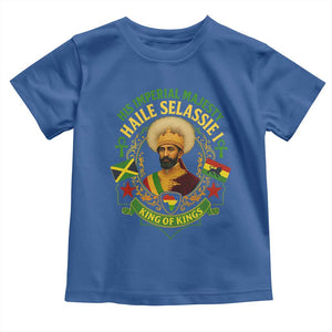 Haile Selassie Toddler T Shirt King Of Kings His Imperial Majesty Rastafari Flag TS11 Royal Blue Print Your Wear