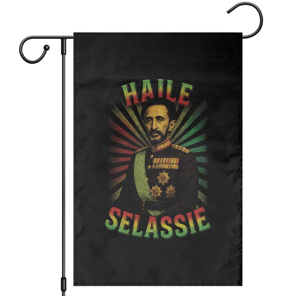 Emperor Haile Selassie Garden Flag Ras Tafari His Imperial Majesty Jamaican TS11 Black Print Your Wear