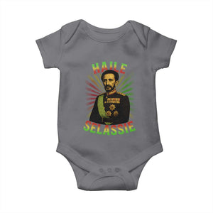 Emperor Haile Selassie Baby Onesie Ras Tafari His Imperial Majesty Jamaican TS11 Charcoal Print Your Wear