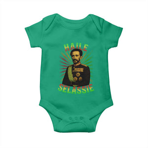 Emperor Haile Selassie Baby Onesie Ras Tafari His Imperial Majesty Jamaican TS11 Irish Green Print Your Wear