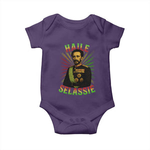 Emperor Haile Selassie Baby Onesie Ras Tafari His Imperial Majesty Jamaican TS11 Purple Print Your Wear