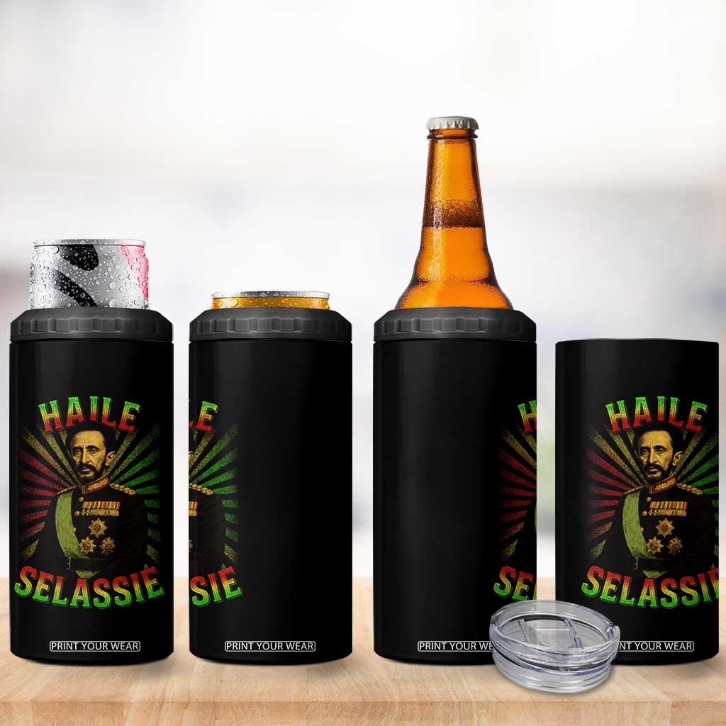 Emperor Haile Selassie 4 in 1 Can Cooler Tumbler Ras Tafari His Imperial Majesty Jamaican TS11 Print Your Wear