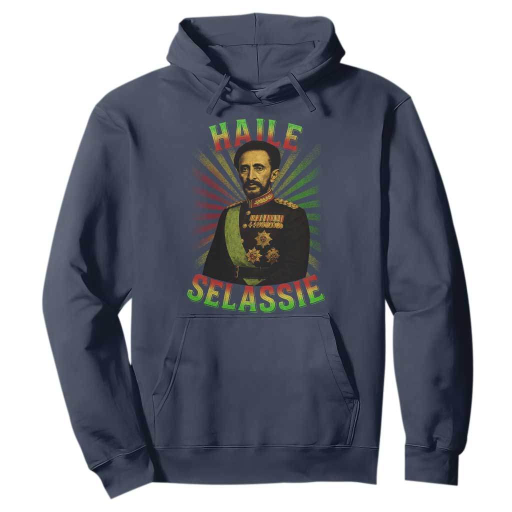 Emperor Haile Selassie Hoodie Ras Tafari His Imperial Majesty Jamaican TS11 Navy Print Your Wear