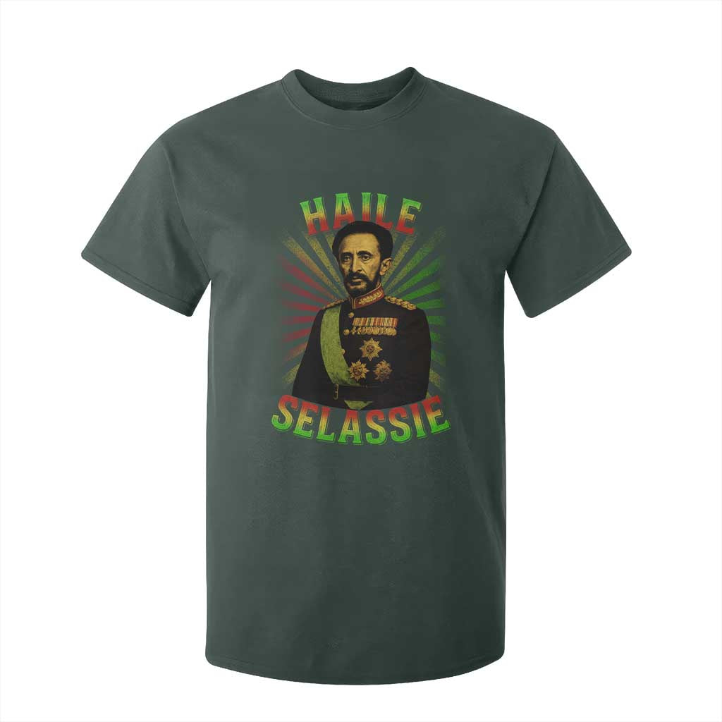 Emperor Haile Selassie T Shirt For Kid Ras Tafari His Imperial Majesty Jamaican TS11 Dark Forest Green Print Your Wear