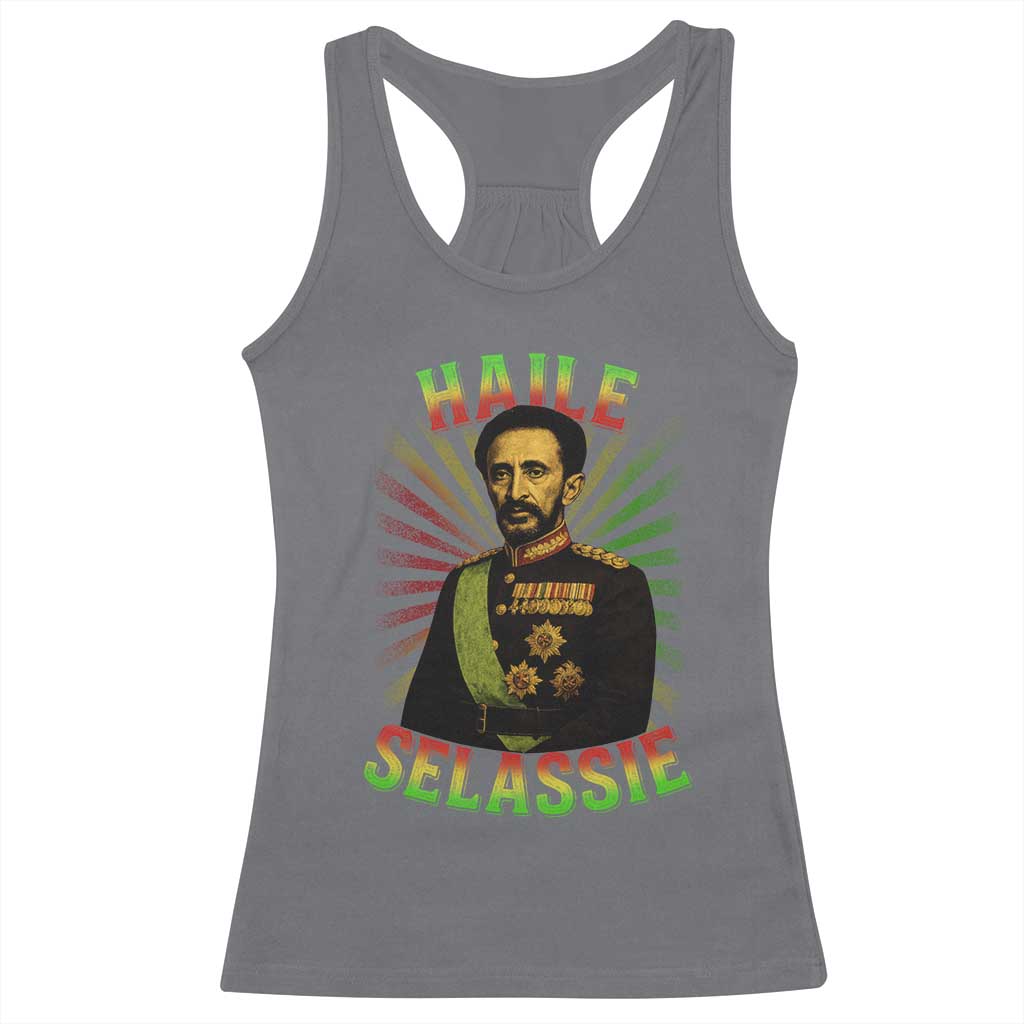 Emperor Haile Selassie Racerback Tank Top Ras Tafari His Imperial Majesty Jamaican TS11 Charcoal Print Your Wear