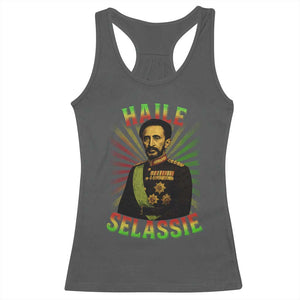 Emperor Haile Selassie Racerback Tank Top Ras Tafari His Imperial Majesty Jamaican TS11 Dark Heather Print Your Wear