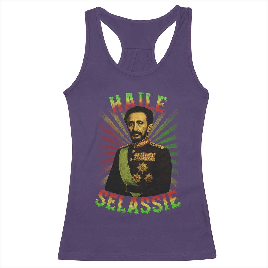 Emperor Haile Selassie Racerback Tank Top Ras Tafari His Imperial Majesty Jamaican TS11 Purple Print Your Wear