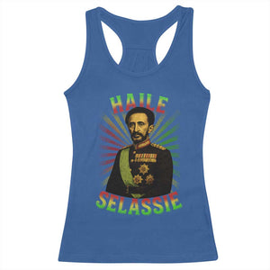 Emperor Haile Selassie Racerback Tank Top Ras Tafari His Imperial Majesty Jamaican TS11 Royal Blue Print Your Wear